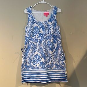 Lilly Pulitzer Sammi Romper Dress in light blue Mermaids Coral, size 8